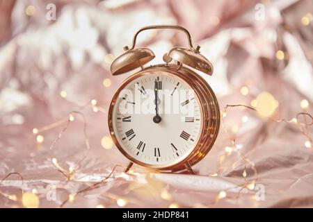 Silvester, Mitternacht, 12`Uhr, Silvester, Mittschächten, Zwölf`Uhr Stockfoto